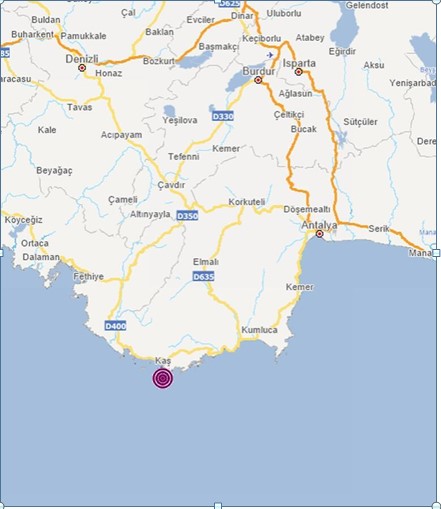 AFAD announced! 4.1 magnitude earthquake off the Kaş district of Antalya